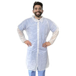 Load image into Gallery viewer, Disposable Lab Coat XL Size 35 GSM PP White Lab Jackets for Adults 5 Pack