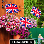 Load image into Gallery viewer, G128 50 Pack Handheld United Kingdom UK Stick Flags 12x18 In Printed 150D Polyester, Country Flag, Solid Wooden Stick, Spear Gold Tip