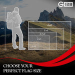 Load image into Gallery viewer, G128 3 Pack: Christian Flag 3x5 Ft Embroidered 220GSM SPUN POLYESTER Embroidered Stars, Sewn Stripes, Brass Grommets, Indoor/Outdoor, Vibrant Colors, Heavy Duty SPUN POLYESTER