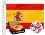 Load image into Gallery viewer, G128 Spain (Spanish) Flag 3x5 feet Double Sided Embroidered 210D Indoor/Outdoor, Brass Grommets, Heavy Duty Polyester