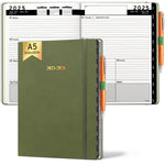 Load image into Gallery viewer, 2025 2026 HARDCOVER Leather Planner Weekly & Monthly 6.5 * 8.5 Inches Academic Planner Business Personal or Student Pen Holder Thick Paper July 2025 June 2026 (Olive Green)