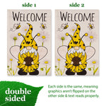 Load image into Gallery viewer, Garden Flag Welcome Bee Gnome with Sunflower 12x18 Blockout Fabric