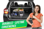 Load image into Gallery viewer, Trunk Organizer with Covering Net Attachable Non Slip Pads and Stainless Hooks Two Shades of Gray