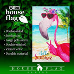 Load image into Gallery viewer, House Flag Hello Summer Peace Sign Flamingo 28x40 Inch Printed Blockout