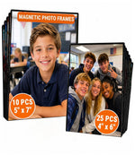 Load image into Gallery viewer, 35 Pack Magnetic Picture Pockets for Classroom Set 25 4x6 & 10 5x7 Black Locker Photo Sleeve Holder Magnetic Picture Frames for School Magnet Photo Display for Locker Bulk Classroom Storage