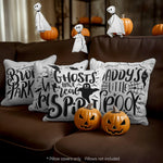 Load image into Gallery viewer, G128 Halloween Decoration Ghost Spooky Waterproof Throw Pillow Covers 18 x 18 In Set of 4, Beautiful Cushion Covers for Halloween Sofa Couch Decoration