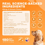 Load image into Gallery viewer, Dog Allergy Relief Chews Itch Relief for Dogs 180 Allergy Chews for Itching Skin with Probiotics, Colostrum, Salmon Oil Allergy, Skin and Coat, Immune, Digestion Support Supplement Hot Spots