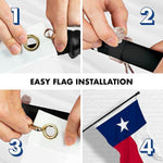 Load image into Gallery viewer, Combo Pack: 6 Feet Tangle Free Spinning Flagpole (Black) Texas TX State Flag 3x5 ft Printed 150D Brass Grommets (Flag Included) Aluminum Flag Pole