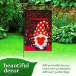 Load image into Gallery viewer, G128 Combo Pack: Garden Flag Stand Black 36 in x 16 in & Garden Flag Happy Valentine's Day Decoration Gnome Holding Red Heart 12x18 Blockout Fabric