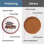 Load image into Gallery viewer, 8 Inch Terracotta Winter Plates Set of 2 Ceramic Wall Hanging Clay Decorative Plates for Winter Decorations Round Wall Decor for Living Room & Kitchen