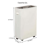 Load image into Gallery viewer, Slim Rolling Laundry Hamper Standable Corner Design Handy Storage Bin Laundry Basket 52L Storage Bin Slim Hamper with Wheels 15×8×22 (22 Beige)