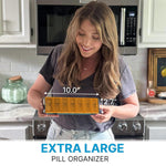 Load image into Gallery viewer, Extra Large Pill Organizer XXL Vitamin Holder for Weekly Supplements Double Sided Pill Box 7 Day with Big AM PM Compartments Huge Daily Medicine Dispenser 2 Times a Day Reliable and Easy to Use