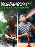 Load image into Gallery viewer, Hookah Set With Everything 4 Hose Black Hookah Set 50x Foil Big Silicone Bowl