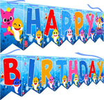 Load image into Gallery viewer, Happy Birthday Banner Garland Shark Theme Party Supplies For Kids Baby Shower