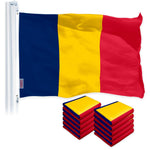 Load image into Gallery viewer, G128 10 Pack: Chad (Chadian) Flag 3x5 feet Printed 150D Indoor/Outdoor, Vibrant Colors, Brass Grommets, Quality Polyester, Much Thicker More Durable Than 100D 75D Polyester