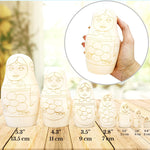 Load image into Gallery viewer, Unfinished Nesting Dolls Blank Set of 7 pcs Wooden Crafts to Paint Your Own Matryoshka Blank Russian Nesting Dolls Unpainted Russian Dolls Blank
