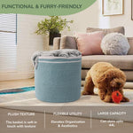 Load image into Gallery viewer, Large Recycled Cotton Rope Basket Blanket Storage Basket Pillows Toys Towels Laundry and Living Room Organization 15.8x13.8 Inches Eco friendly & Decorative Basket Blue