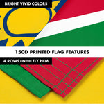 Load image into Gallery viewer, Combo Pack 6 Ft Tangle Free Aluminum Spinning Flagpole Silver Namibia Namibian
