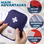 Load image into Gallery viewer, BURIUS 2 Pcs Travel First Aid Bag Empty Portable Storage Small Medical Bag Empty with Multiple Compartments 7.1 x 5.1 Small First Aid Pouch with Zipper Closure for Camping and Hiking Blue and Red