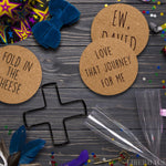 Load image into Gallery viewer, Cork Coasters for Drinks Coasters Set of 6 with Holder Funny Coasters for Adults Cup Coasters for Coffee Table Home Bar Wedding Absorbent Coasters Mat Cups Cool Decor Unique Coaster Gift