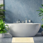 Load image into Gallery viewer, Luxury Bath Mat Floor Towel Set Absorbent Cotton 22x34 inch 2 Pack Beige Color
