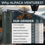 Load image into Gallery viewer, Manual Coffee Grinder Stainless Steel Conical Burr Coffee Grinder Manual with Adjustable Setting Double Bearing Hand Espresso Grinder Perfect for Home Office and Camping