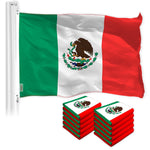 Load image into Gallery viewer, G128 10 Pack: Mexico Mexican Flag 4x6 Ft LiteWeave Pro Series Printed 150D Polyester Country Flag, Indoor/Outdoor, Vibrant Colors, Brass Grommets, Thicker and More Durable Than 100D 75D Polyester