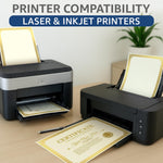 Load image into Gallery viewer, 50 Sheets Certificate Paper 8.5 x 11 for Printing Letter Size 180 GSM Printable Award Certificate Paper with Gold Foil Border Blank Diploma Certificates Graduation Achievement Document Cardstock