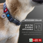 Load image into Gallery viewer, Reflective Cotton Dog Collar 10-16 inch Neck x 4/5 inch Wide Eco Friendly Alt to Nylon Collar for Small Medium and Large Dogs Pet Collar with QR ID Tag Puppy Collar for Large Breed Dogs Adjustable Male Female Dog Collar