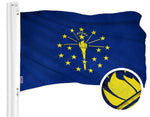 Load image into Gallery viewer, G128 Indiana State Flag 2.5x4 Ft ToughWeave Series Embroidered 300D Polyester Embroidered Design, Indoor/Outdoor, Brass Grommets