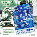 Load image into Gallery viewer, House Flag Let It Snow Snowflakes 28x40 Inch Printed Blockout Polyester Winter Decoration