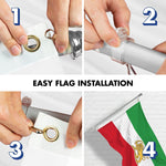 Load image into Gallery viewer, Combo Pack 6 Ft Tangle Free Aluminum Spinning Flagpole and Iran Lion Flag 3x5