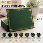 Load image into Gallery viewer, 50 Pack Premium Green Certificate Holders 8.5 x 11 inch Heavyweight 300gsm Cardstock Diploma Holder & Certificate Folder Award Certificate Folders for Graduation with Gold Foil Diploma Cover
