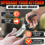 Load image into Gallery viewer, Heavy Duty Poultry Shears – Stainless Steel Meat Scissors Heavy Duty Ergonomic Kitchen Shears for Food Vegetables Seafood & Bones – High Wear Resistance & Thick Spring for Easy Cutting