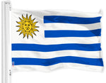 Load image into Gallery viewer, G128 Combo Pack: USA American Flag 3x5 Ft 150D Printed Stars & Uruguay (Uruguayan) Flag 3x5 Ft 150D Printed