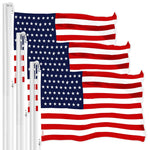 Load image into Gallery viewer, G128 3 Pack: American USA 51 Stars Flag 3x5 Ft LiteWeave Pro Series Printed 150D Polyester Indoor/Outdoor, Vibrant Colors, Brass Grommets, Thicker and More Durable Than 100D 75D Polyester