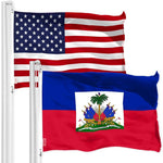 Load image into Gallery viewer, G128 Combo Pack: American USA Flag 3x5 Ft & Haiti Flag 3x5 Ft, Both Printed 150D Polyester, Indoor/Outdoor, Brass Grommets