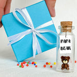 Load image into Gallery viewer, Kseniya Revta Gifts for Dad Personalized Present for Dads Birthday Classy Decorative Presents for Father Future Dad Gift (Brown Bear Papa Bear Message Bottle in Teal Gift Box)