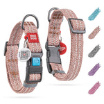 Load image into Gallery viewer, Brown Reflective Nylon Cotton Dog Collar for Large Dogs 1219 in Neck x 1 in