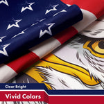 Load image into Gallery viewer, G128 Combo Pack: American USA Flag 150D 3x5 Ft & American USA Proud and Free Eagle Flag 300D 3x5 Ft Both LiteWeave Pro Series Printed Polyester, Brass Grommets