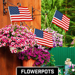 Load image into Gallery viewer, G128 30 Pack Handheld American USA Stick Flags 12x18 In Printed 150D Polyester, Country Flag, Solid Wooden Stick, Spear Gold Tip, Great for Patriotic Decorations