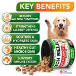 Load image into Gallery viewer, Dog Allergy Chews Itch Relief for Dogs Dog Allergy Relief Anti Itch for Dogs Dog Itchy Skin Treatment Dog Allergy Support Hot Spots Immune Health Supplement Made in USA 120 Treats