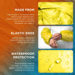 Load image into Gallery viewer, Yellow Disposable Arm Sleeves 18 Inch 100 Pack Waterproof Sleeve Elastic Wrists