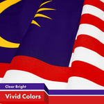 Load image into Gallery viewer, G128 Combo Pack: American USA Flag 3x5 Ft & Malaysia Flag 3x5 Ft, Both Printed 150D Polyester, Indoor/Outdoor, Brass Grommets