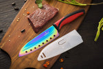 Load image into Gallery viewer, Kitchen Knife Set Professional Titanium Coated Stainless Steel Blades Dishwasher Safe Safety Sheaths 5 Knives