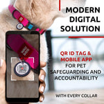 Load image into Gallery viewer, Waterproof Dog Collar 17-28 inch Neck x 1 3/5 inch Wide Plastic Buckle Adjustable Dog Collar for Large Dogs Small and Medium Dogs Breakaway Dog Collar Waterproof with Plastic Buckle and QR Dog Tag Boy & Girl Dog Collars (Pink)