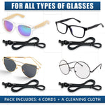 Load image into Gallery viewer, Eye Glasses String Holder Straps 4 Pcs Sports Sunglasses Black Cords NonSlip