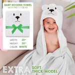 Load image into Gallery viewer, Hooded Baby Towels 33 x 33 Inch White Terry Cotton Baby Bath Towels Hooded with Bear Face and Ears Hooded Towels for Baby Soft Toddler Towels for Boy Girl Absorbent Hooded Baby Towel
