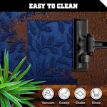 Load image into Gallery viewer, Home Entrance Blue Leaves Door Mat Deluxe 17x29.5 in Absorbent Natural Rubber