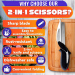 Load image into Gallery viewer, Kitchen Scissors for Food – 2 in 1 Cutting Board Scissors & Knife with Locking Mechanism & Stainless Steel Blades – Multifunctional Kitchen Shears for Effortless Chopping Slicing & Meal Prep